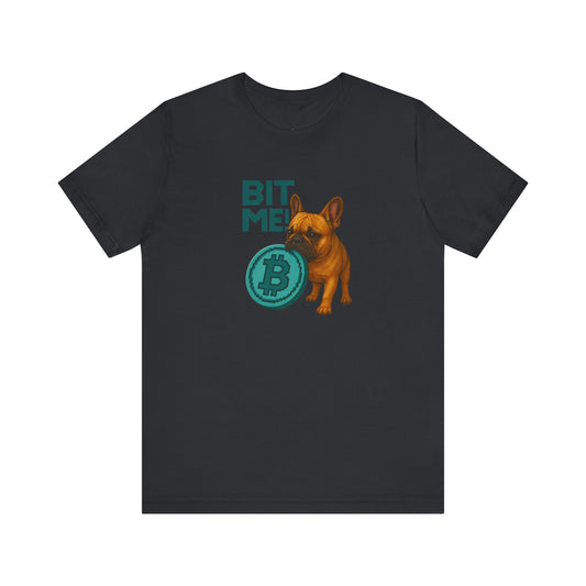 Bit Me Crypto Dog Lover t-shirt in vintage black