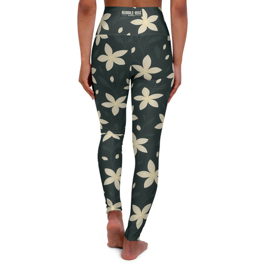 Plumeria Floral high-waist leggings