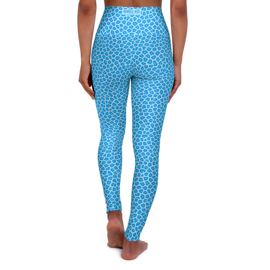 Blue Cheetah Print high-waist leggings