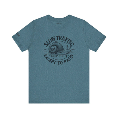 Funny snail traffic humor graphic tee, photo 12