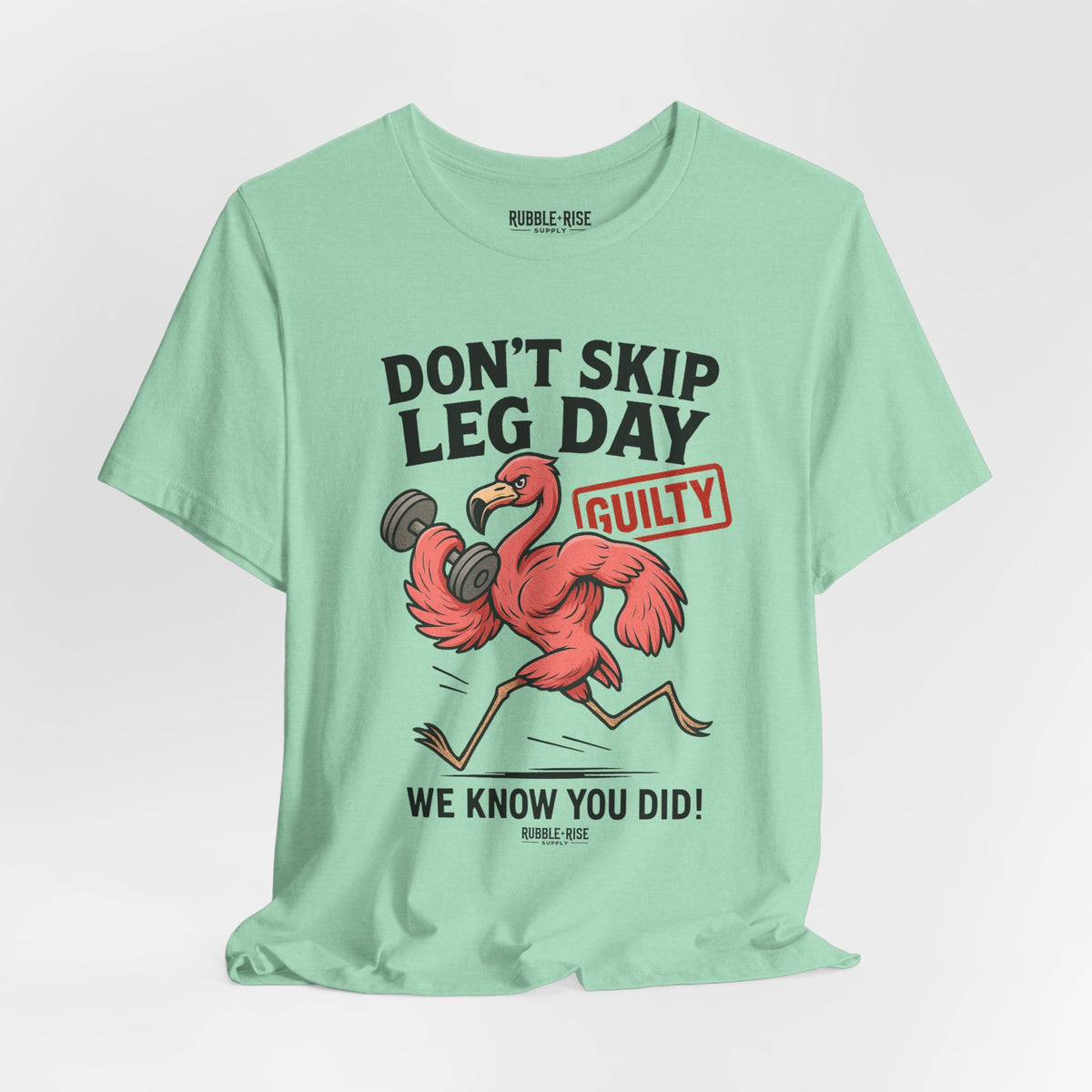 Don't Skip Leg Day Flamingo t-shirt in heather mint