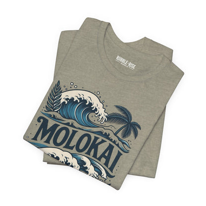 Molokai Island Wave and Palm Tree Tee