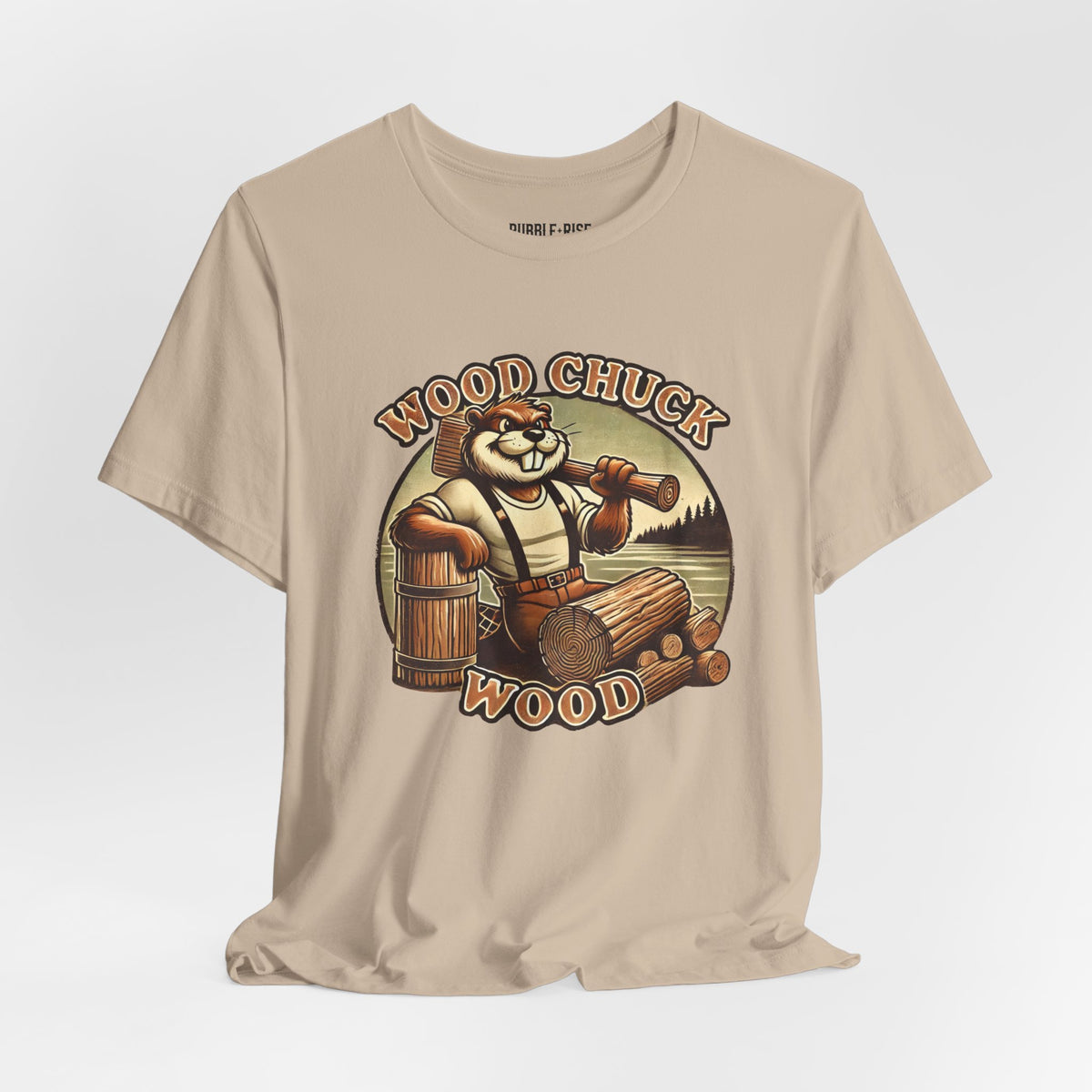 Wood Chuck Wood Nature Lover t-shirt in tan