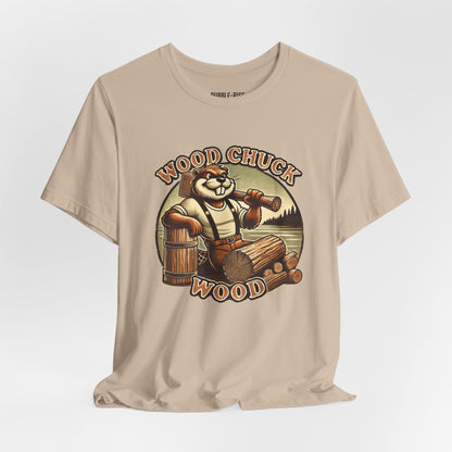Wood Chuck Wood Nature Lover t-shirt in tan