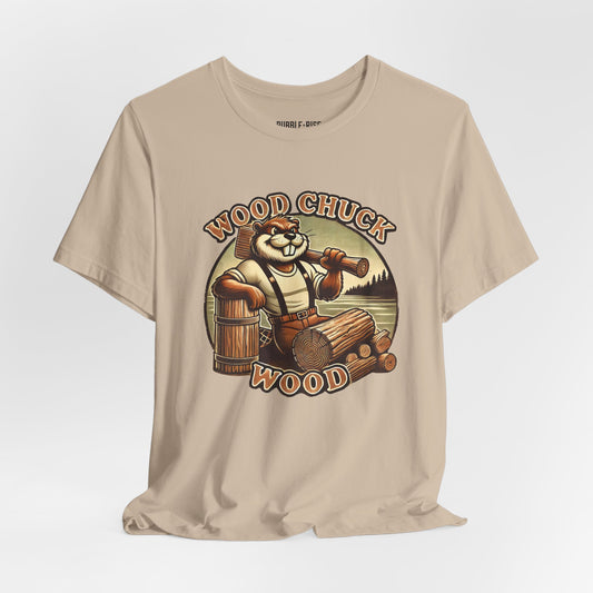 Wood Chuck Wood Nature Lover t-shirt in tan