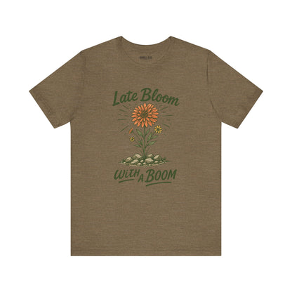 Late Bloom Fresh Floral t-shirt in heather olive