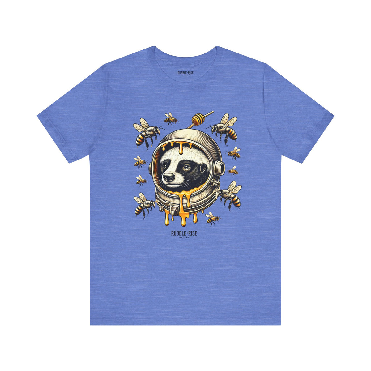 Astronaut Badger Honey Bee t-shirt in heather columbia blue