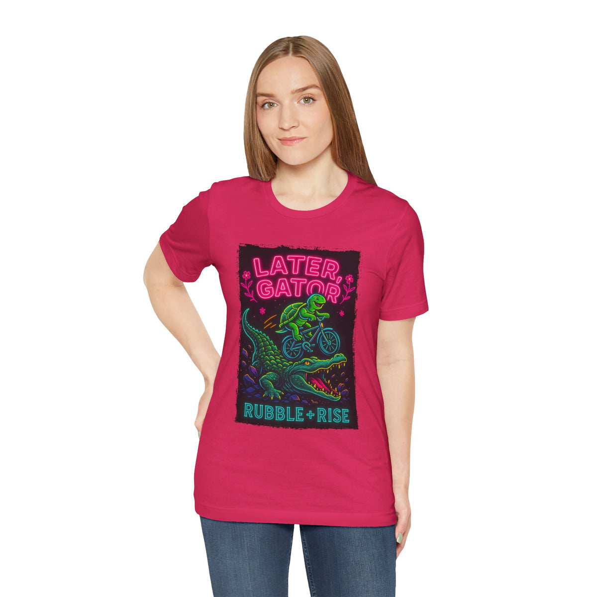 Later Gator neon alligator biking graphic tee, photo 12