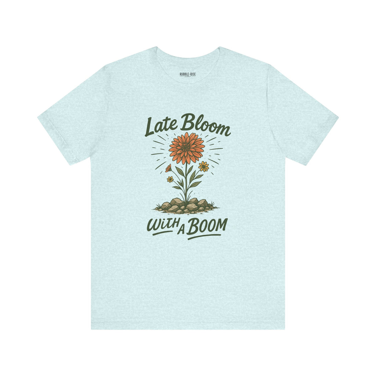 Late Bloom Fresh Floral t-shirt in heather prism ice blue