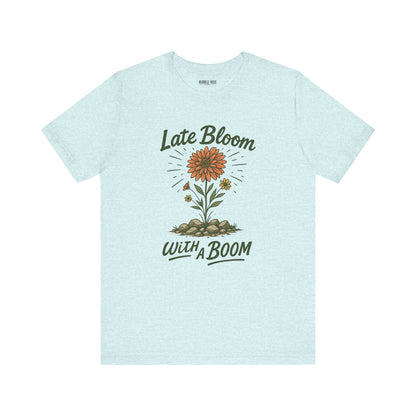 Late Bloom Fresh Floral t-shirt in heather prism ice blue