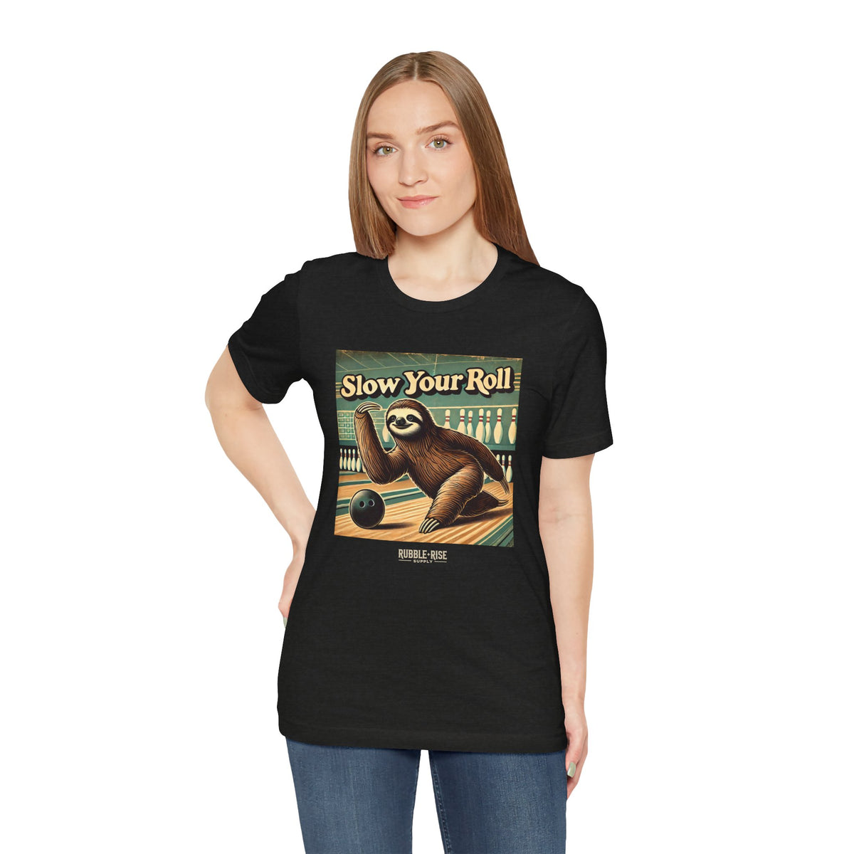 Slow Your Roll sloth bowling graphic tee, photo 6