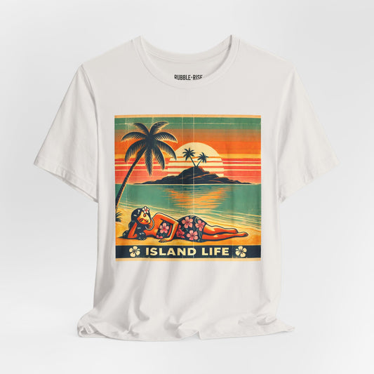 Retro Island Life Summer Beach t-shirt in vintage white
