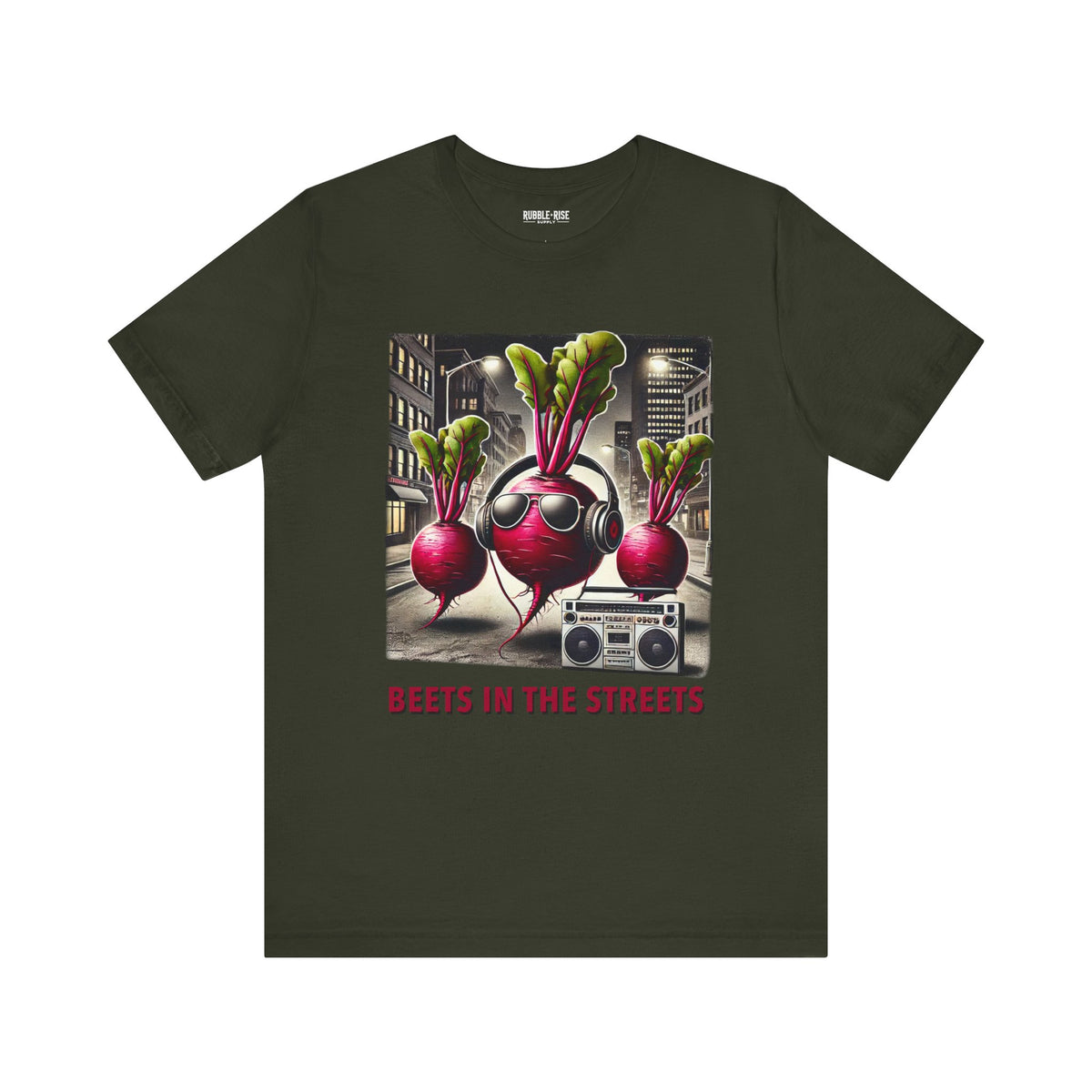 Beets in the Streets DJ t-shirt in dark olive