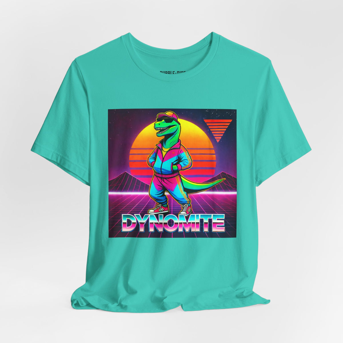 DYNOMITE Retro Dinosaur t-shirt in teal