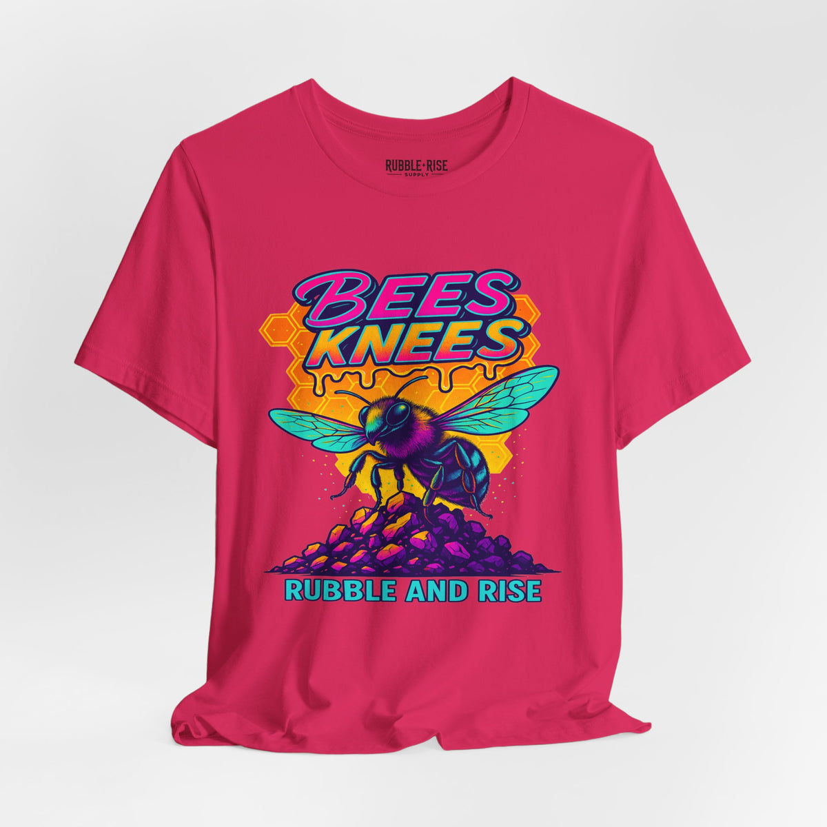 Bee's Knees Neon Bee Lover t-shirt in fuchsia