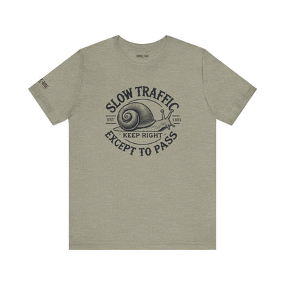 Funny snail traffic humor graphic tee, photo 14