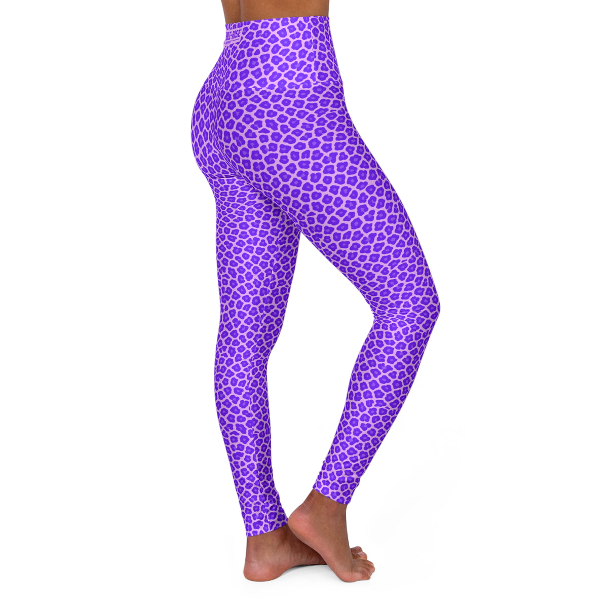 Purple cheetah print high-waisted yoga leggings, photo 4