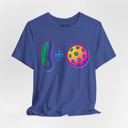 Funny Pickle Ball 80s Neon t-shirt in heather true royal