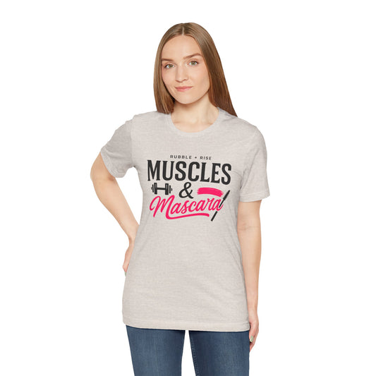 Muscles and Mascara t-shirt in heather dust