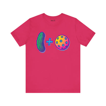 Funny Pickle Ball 80s Neon t-shirt in fuchsia