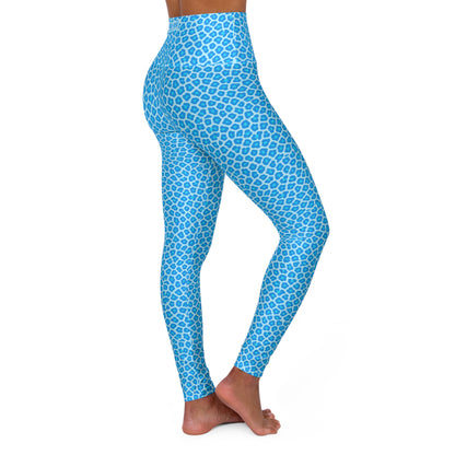 Blue Cheetah Print high-waist leggings