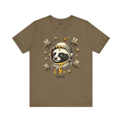 Astronaut Badger Honey Bee t-shirt in heather olive