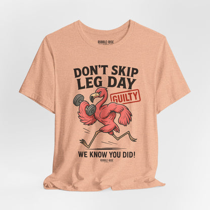 Don't Skip Leg Day Flamingo t-shirt in heather peach