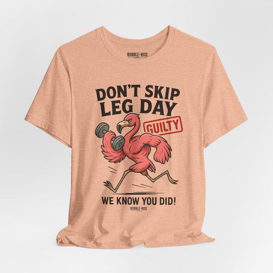Don't Skip Leg Day Flamingo t-shirt in heather peach