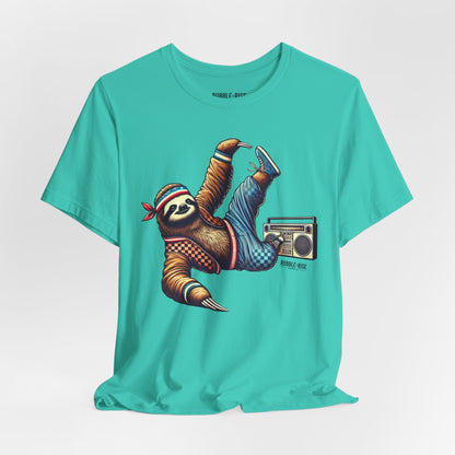 Breakdance Sloth Music t-shirt in teal