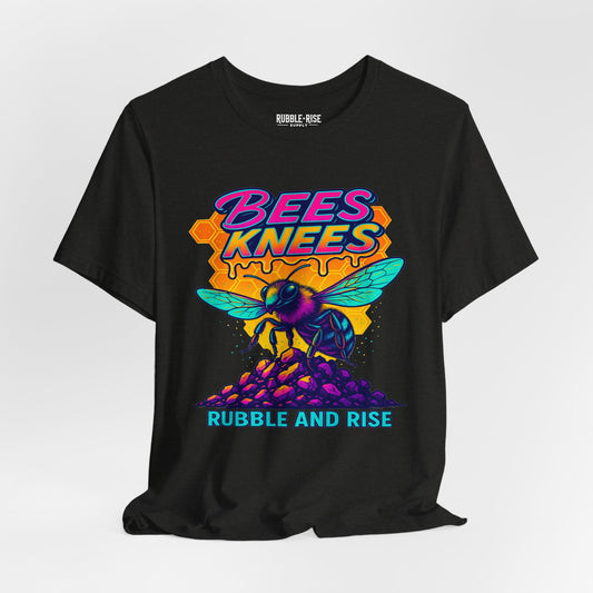 Bee's Knees Neon Bee Lover t-shirt in black heather