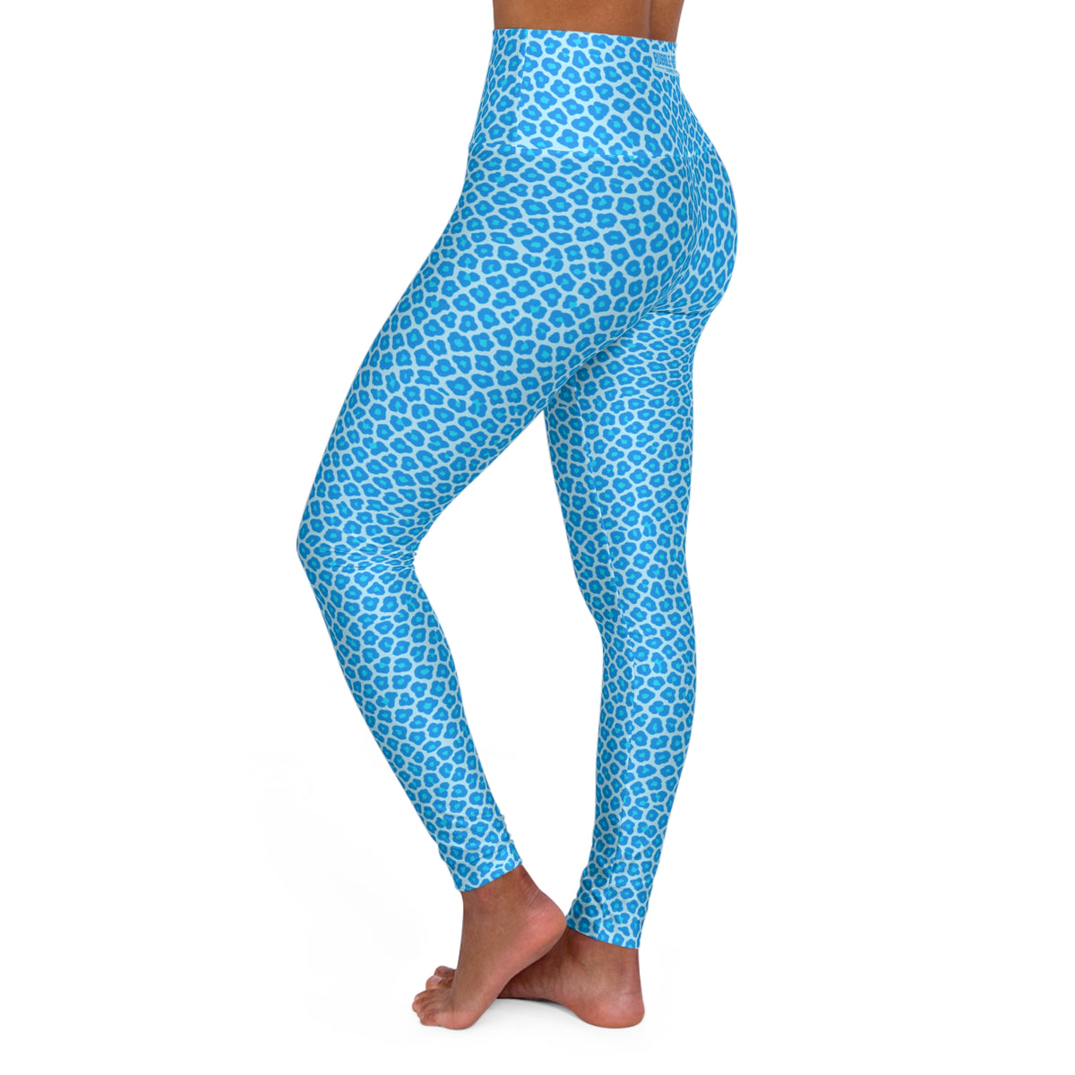 Blue Cheetah Print high-waist leggings