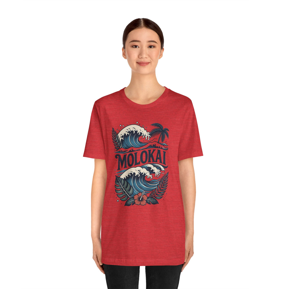 Molokai Island Wave and Palm Tree Tee