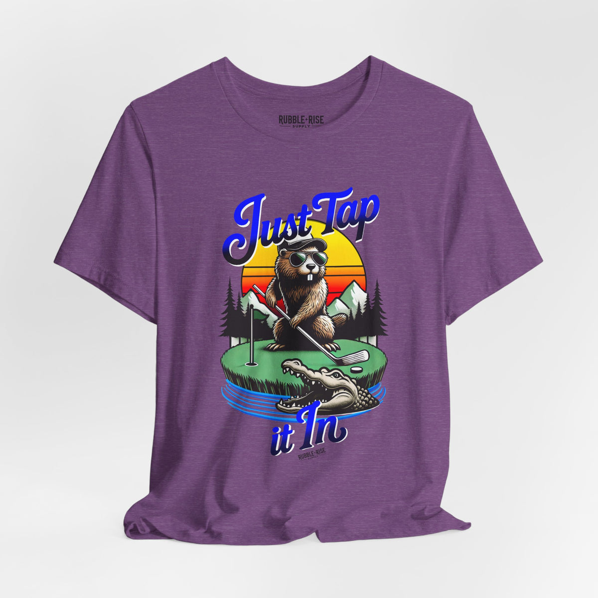 Just Tap It In golf graphic tee, Heather Yellow Gold