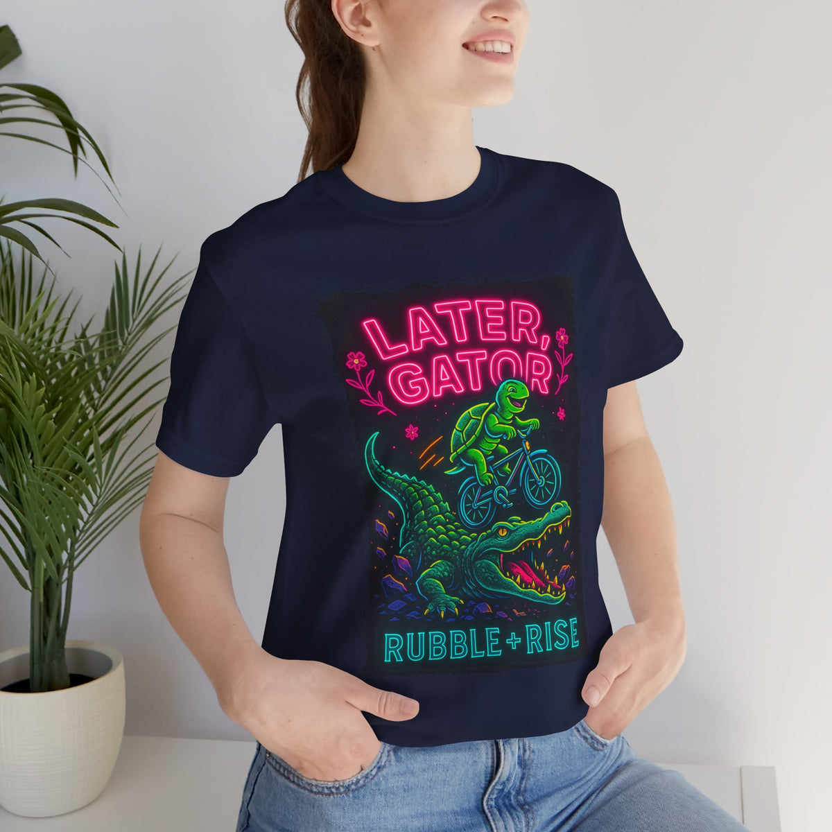 Later Gator neon alligator biking graphic tee, photo 7