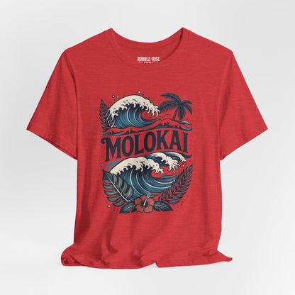 Molokai Island Wave and Palm Tree Tee