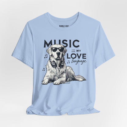 Music = My Love dog lover graphic tee