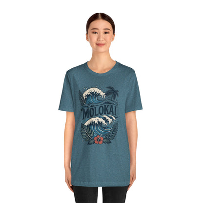 Molokai Island Wave and Palm Tree Tee