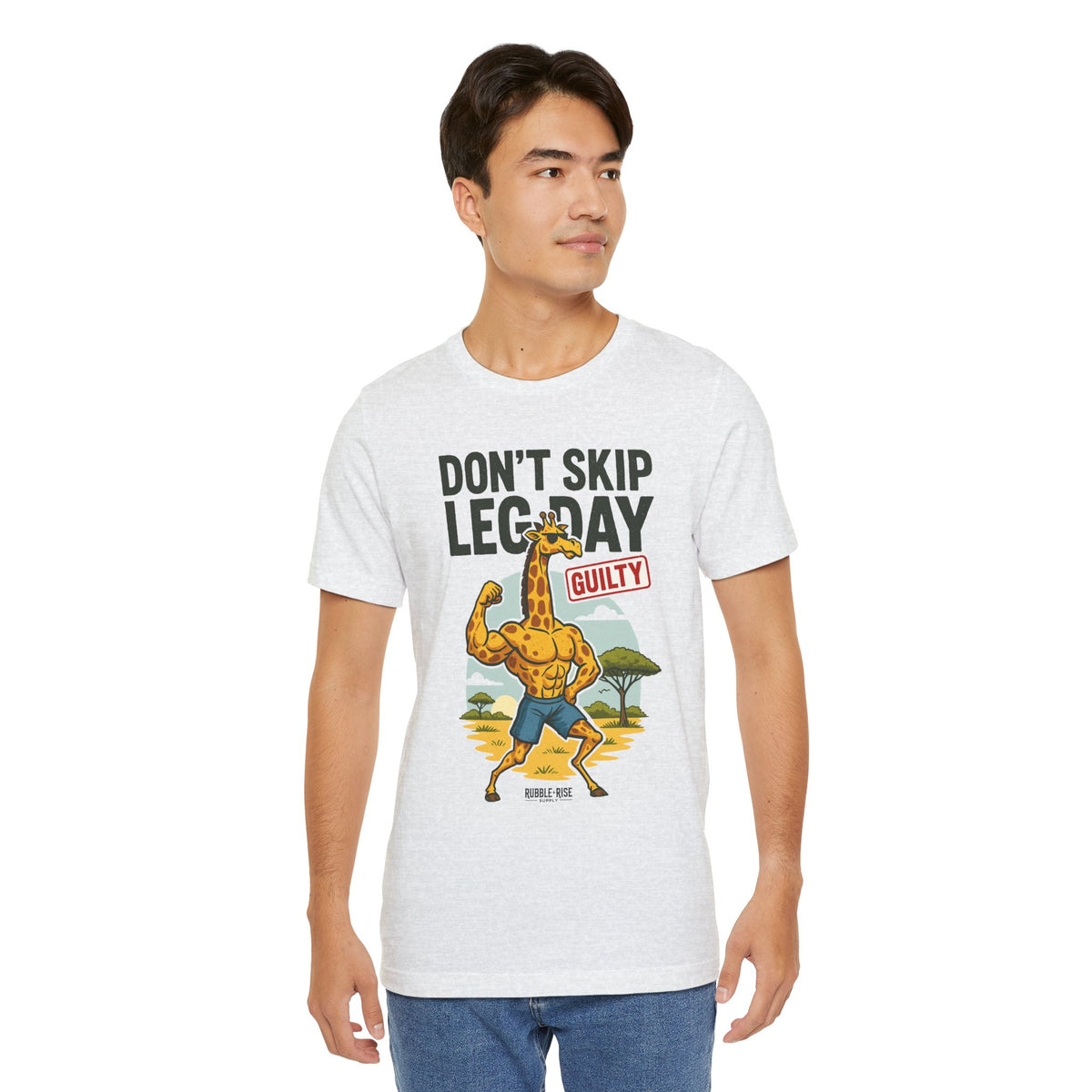 Don't Skip Leg Day giraffe gym graphic tee, photo 9