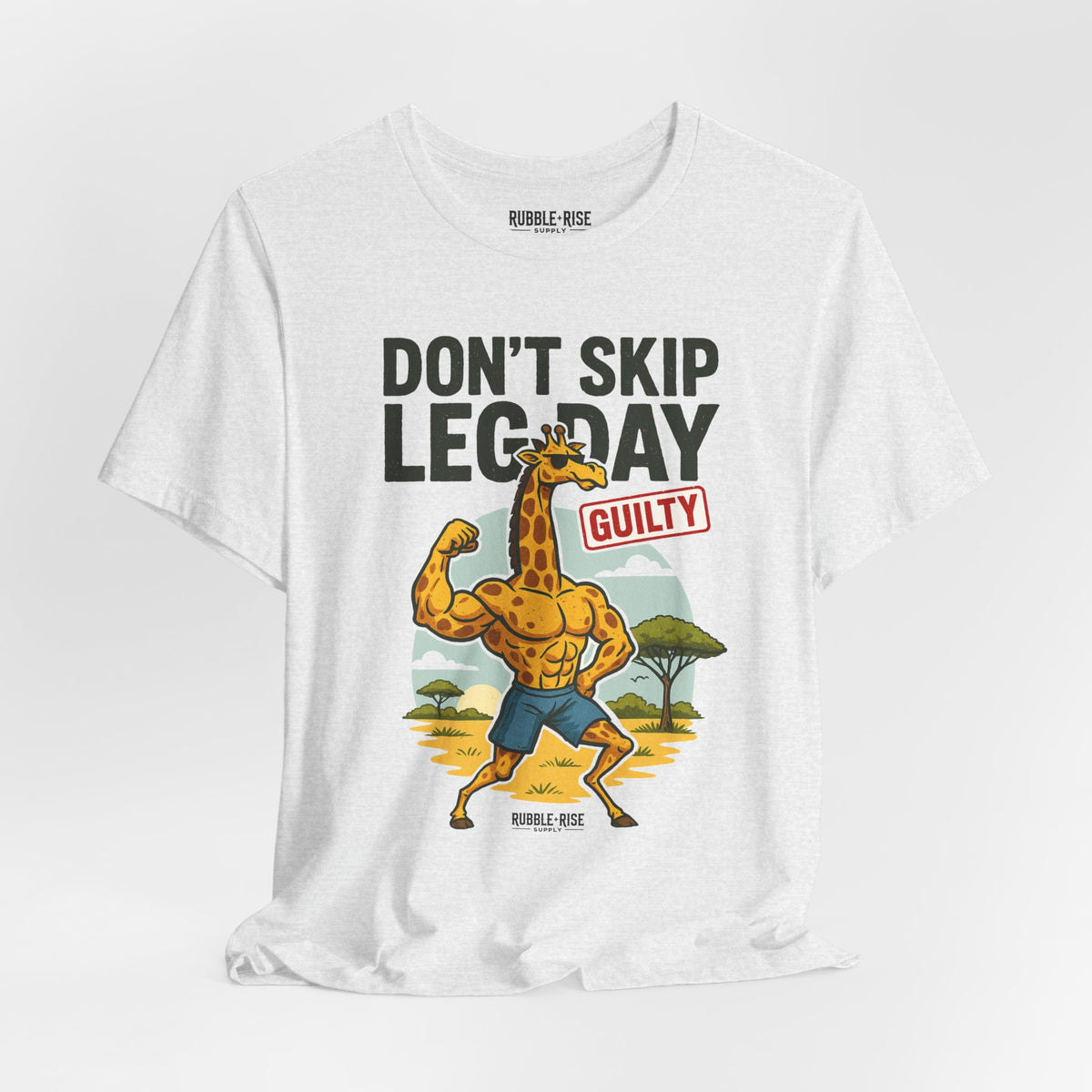 Don't Skip Leg Day giraffe gym graphic tee, photo 6