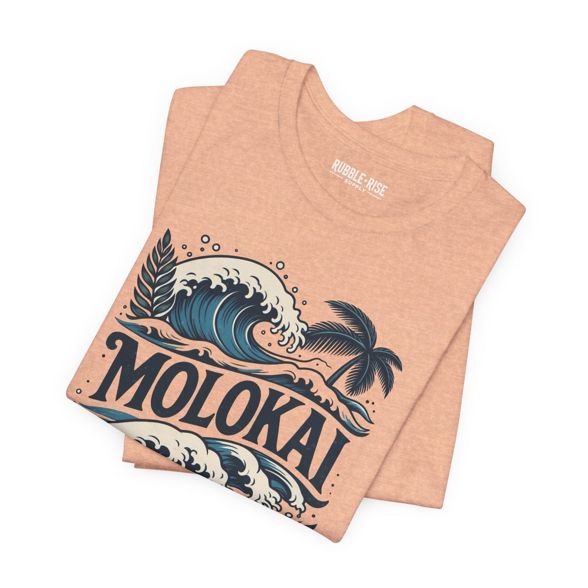 Molokai Island Wave and Palm Tree Tee