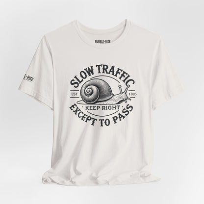 Funny snail traffic humor graphic tee, photo 9