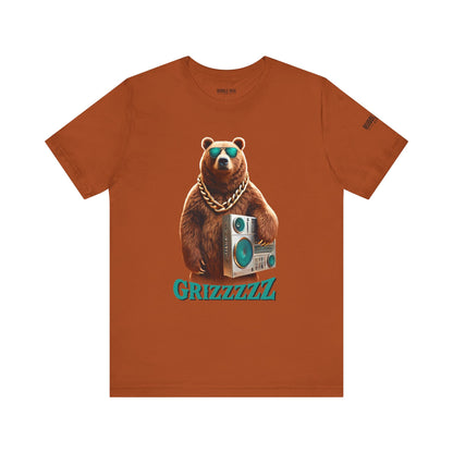 Grizzzzz Bear Retro Hip Hop t-shirt in autumn