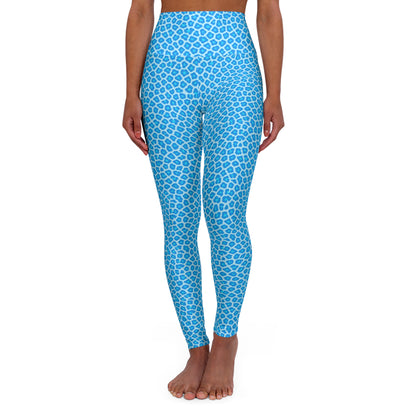Blue Cheetah Print high-waist leggings
