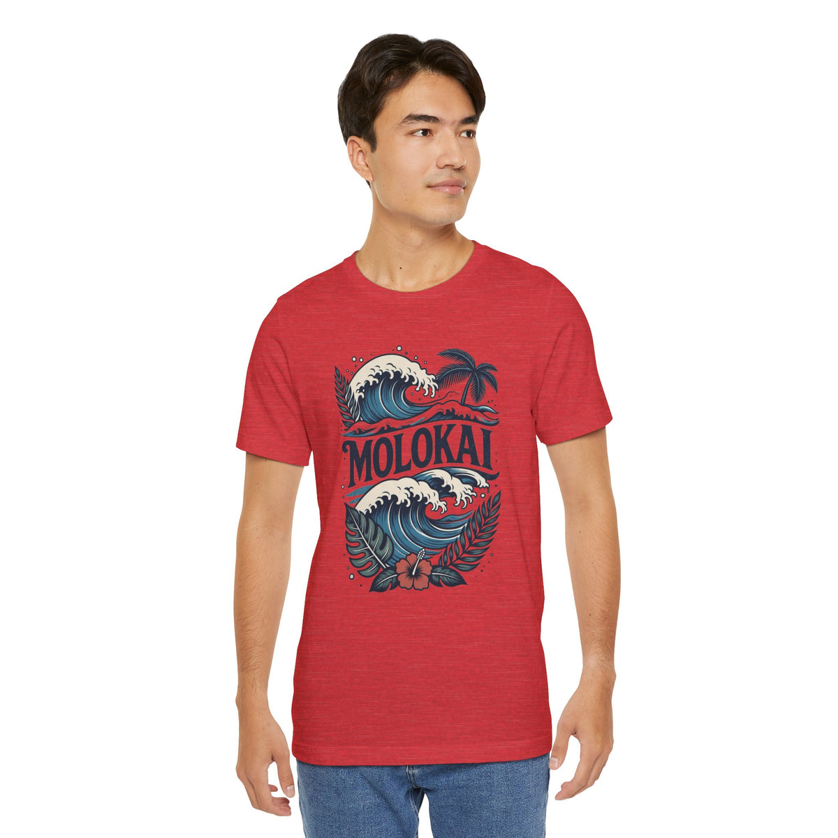Molokai Island Wave and Palm Tree Tee