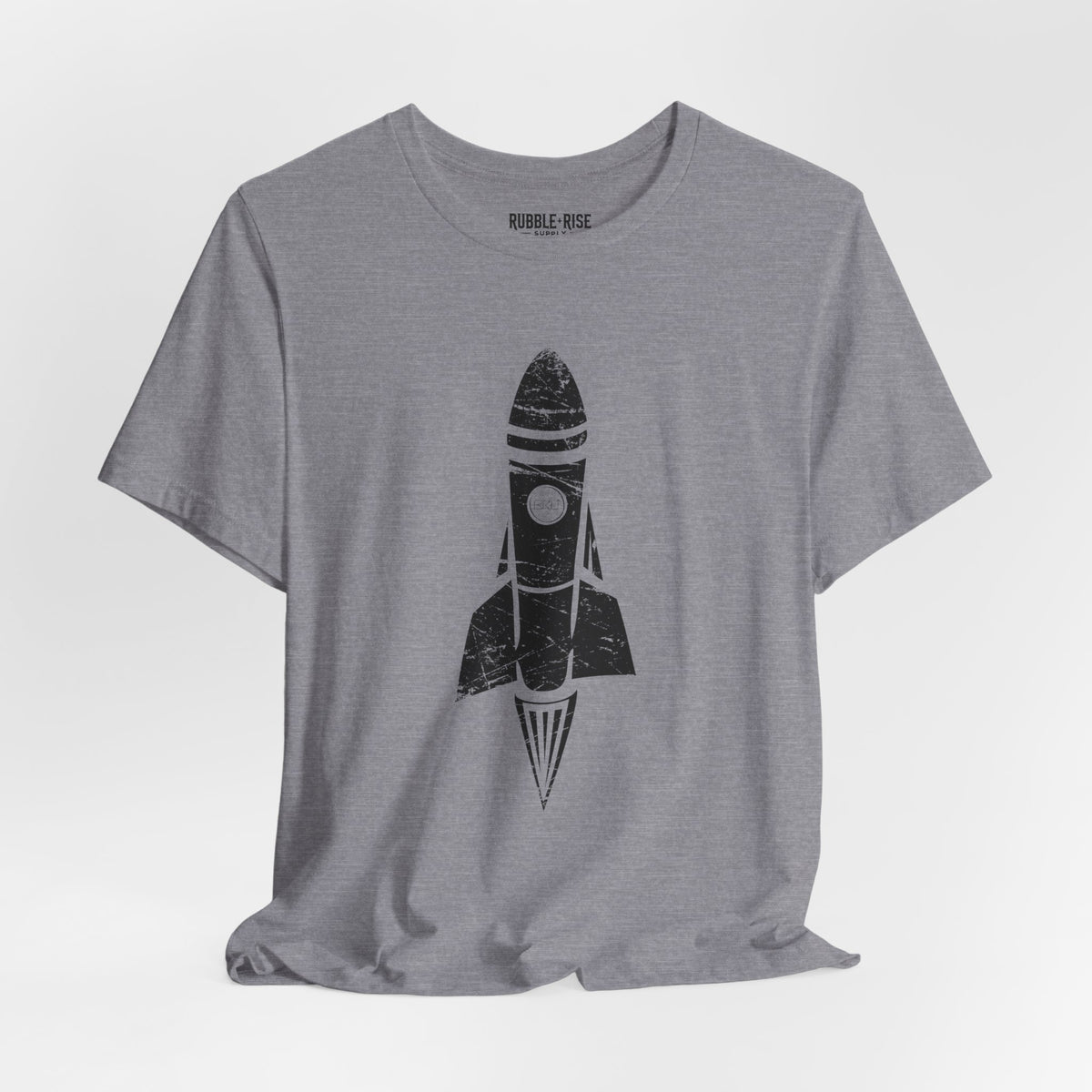 Vintage Rocket Space Explorer t-shirt in heather storm