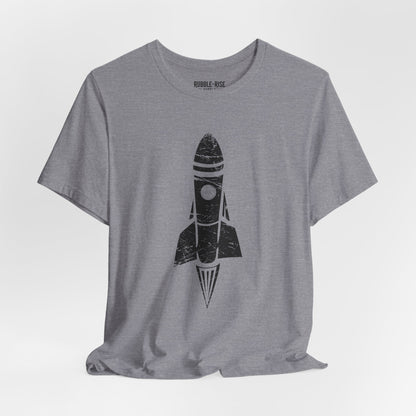 Vintage Rocket Space Explorer t-shirt in heather storm