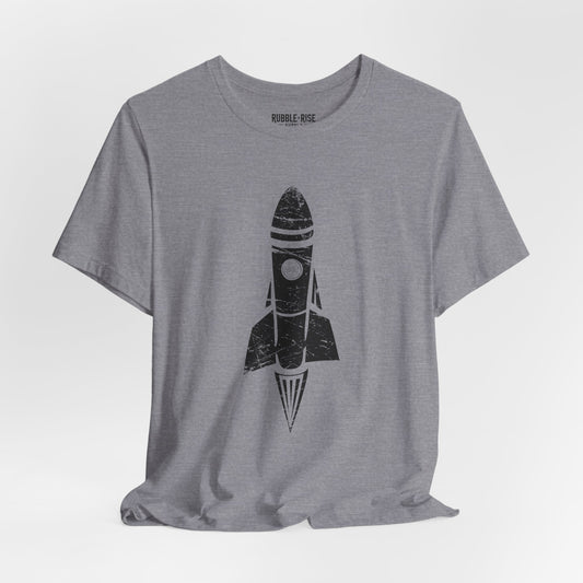 Vintage Rocket Space Explorer t-shirt in heather storm