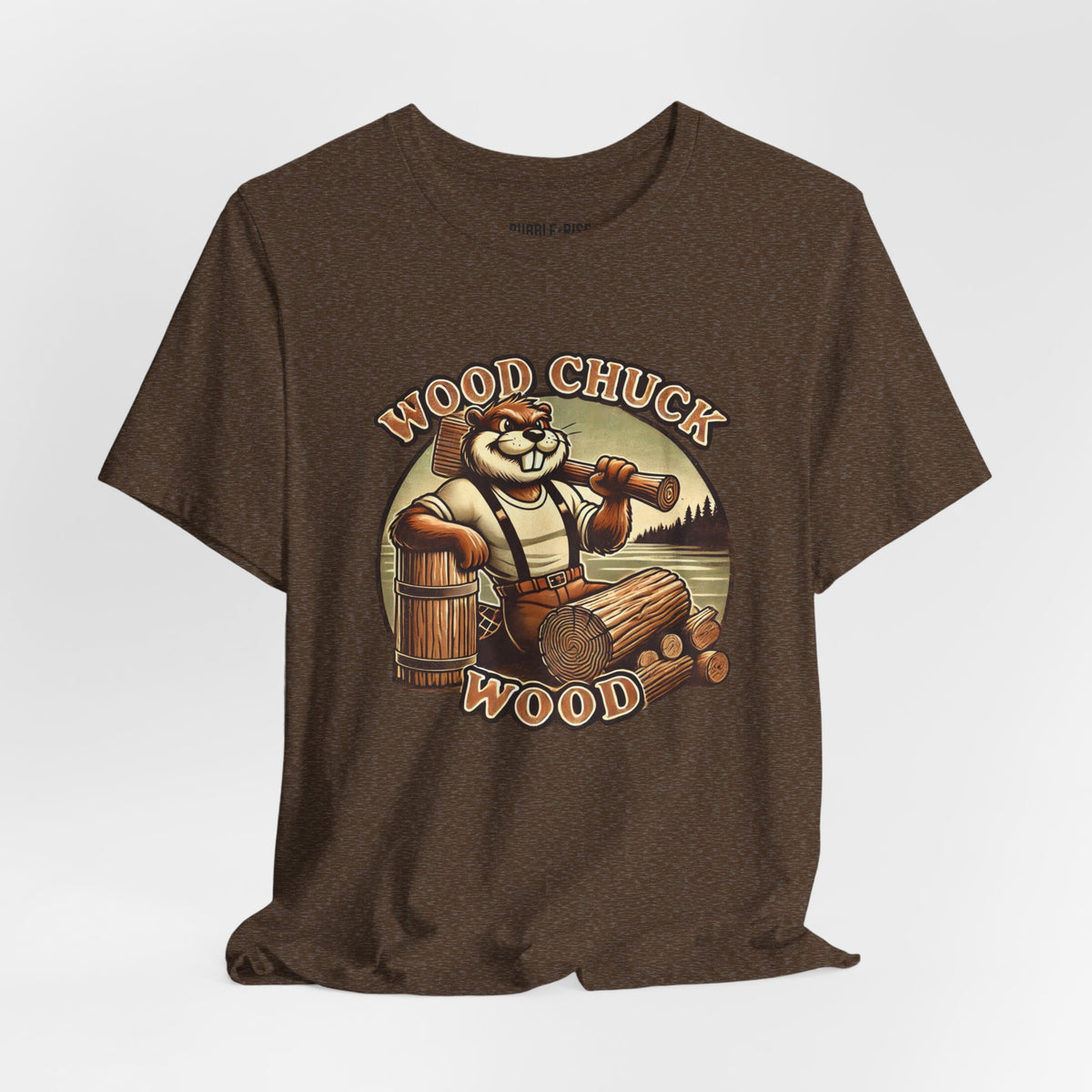 Wood Chuck Wood Nature Lover t-shirt in heather brown