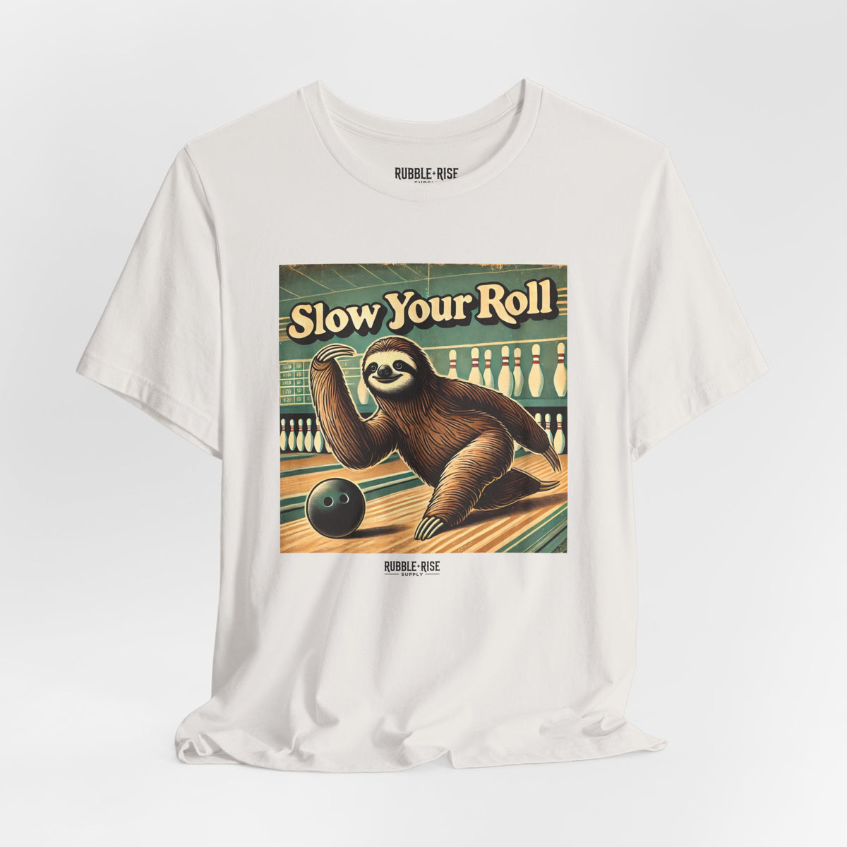 Slow Your Roll sloth bowling graphic tee, photo 15