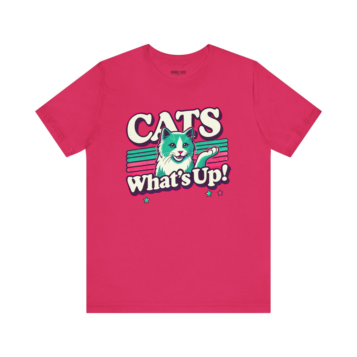 Retro Vintage Cat Lover t-shirt in fuchsia